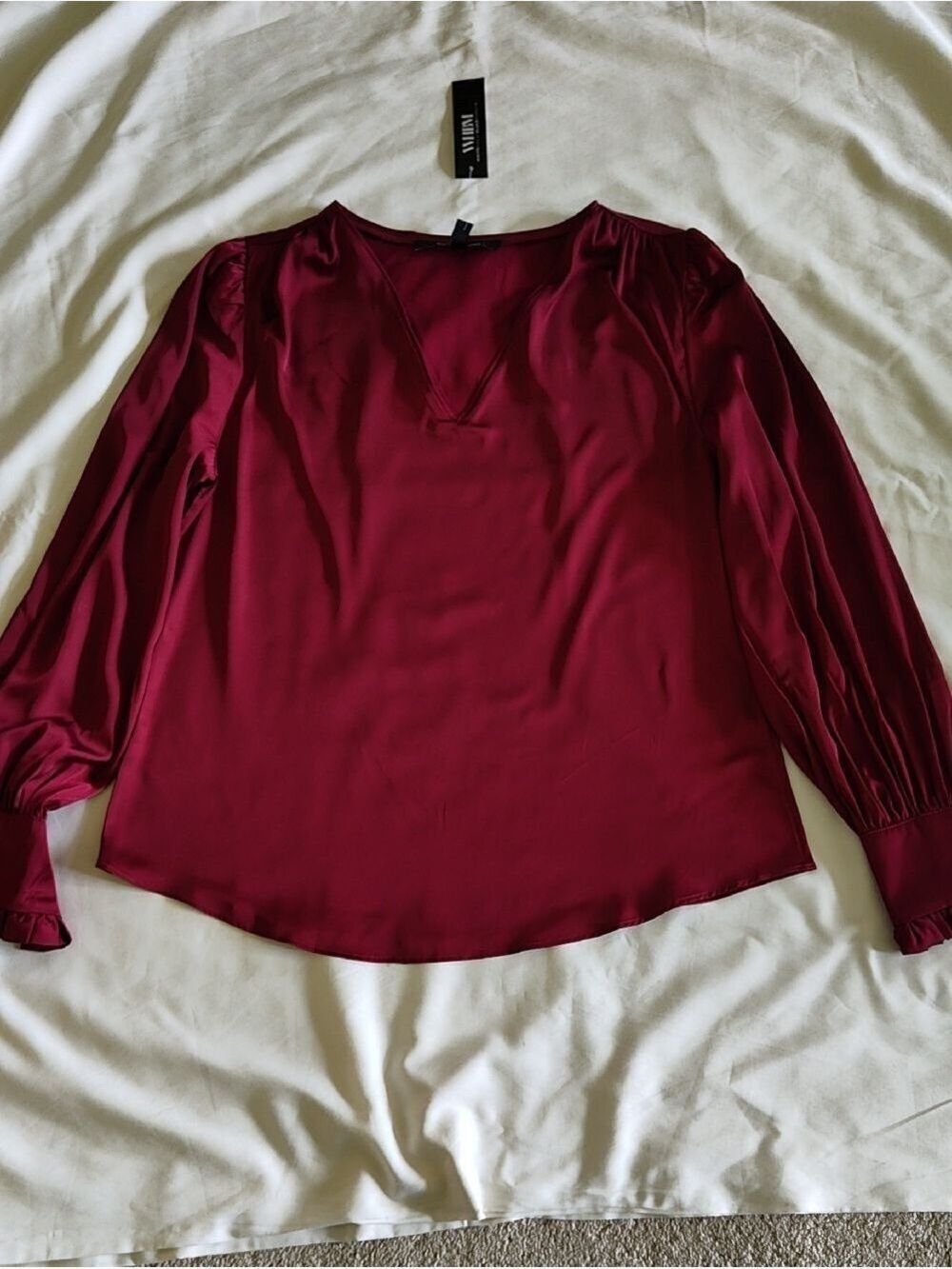 WHBM Long-Sleeve V-Neck Blouse